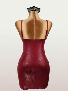 Akaily Gothic Style Women's Summer Mini Bodycon Slip Dress, Suitable For Ladies' Birthday Party, Carnival Costume - Red - View 4