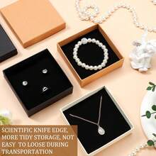 ¡RecomendadoTenceur 100 cajas de regalo de San Valentín para joyería de cartón kraft a granel para collar, aretes, pulsera, paquete de almacenamiento, 3.2x2x1.2 in, Cartón¡Top de Temporada - café, Negro, Blanco - Ver 2