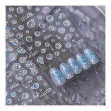 Summer Nail Art Stickers Decals 5D Embossed Nail Decals Bubble Nail Stickers For Summer Nails Art With Bubble Star Design Se--Adhesive Manicure Decorations For Women Nails Supplies - 樣式2 - 查看 4