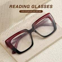 8-Pack Women's Fashionable Rectangular Reading Glasses Retro Print Color Clash Design Spring Hinges Perfect For New Year Valentine's Day Gifts - 8 chiếc - Xem 4