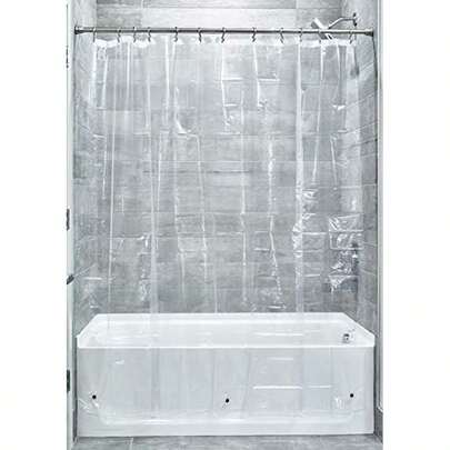 InterDesign Cortina de Baño de Vinil, X-Wide, 108" x 72" (274 cm x 182 cm), Transparente