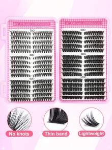 600PCS DIY Eyelash Extension Kit ,Professional & Beginner Friendly,Create Salon Looks With DIY Faux Mink Lashes, Ultimate Lash Kit Gift Set - Everything You Need: Multipack False Eyelashes, Glue, Remover Liquid, Tweezers For DIY Beauty At Home - Multicolor - View 2