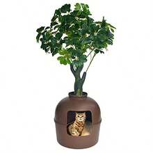 Casa o Arenero Oculto en Maceta para Gatos y Mascotas Fabricado con plásticos de Alta Resistencia Tamaño 50cm x 50cm x 52cm Color Café - Cafetería - Ver 7