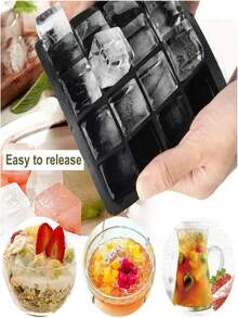1PC  Blue Silicone Ice Cube Tray With Lid - Flexible 24-Cube Mold For Fast Freezing, Easy Release & Stackable Design, Reusable Kitchen Essential For Summer Drinks, Cocktails, Cold Brew, Smoothies, Home Bars, BBQs, Pool Parties, Family Gatherings, Office Use, Entertaining Guests, Gift For Home Cooks, Bartenders & Hosts - Baby Blue - View 10