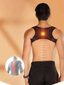 Ceinture correctrice de posture confortable - Orthèse réglable et respirante - Soutien sans couture du haut du dos, de la colonne vertébrale, du cou et des épaules - Convient pour un port quotidien, stabilisation de la clavicule, soutien du dos, correction de la posture, soulagement des douleurs dorsales - Convient pour la scoliose, améliore la posture du dos et fournit un soutien lombaire, convient pour les adultes, les étudiants, les travailleurs de bureau et les personnes âgées - Noir - Voir 5