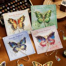 1个复古蝴蝶金属书签，耐用金属材质，防水，便携，精致，高品质ins风，可爱吊坠书夹，书签，学生奖励小礼物，学校奖品，节日礼物，礼品填充物，适用于阅读、学校、图书馆、办公室、学习用品等。 - 彩色 - 查看 3