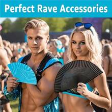 1pc Elegant Black Folding Fan, Vintage Bamboo Design With White Dots - Lightweight And Portable, Suitable For Dance, Performance, Wedding Decor, Party Accessories Or Gifts,Cute Stuff - Multicolor - View 6