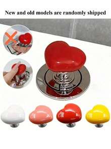 1pc Random Color No-Drill Adhesive Heart-Shaped Toilet Seat Lift Handle, Cabinet Drawer Pull, Long Nail Assist Tool - Multicolor - View 7