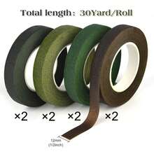 1~8Rolls Floriculture Tape Self-Adhesive Bouquet Floral Stem Paper Tape Stamen Wrapping Florist DIY Flower Craft Wedding Party Supplies (30Yards/Roll) - Multicolor - View 20