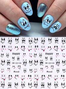 Cute Cartoon Eyes Nail Stickers, Nail Art Decals, DIY Manicure, Great For Nail Salons And Retail Nails Nail Supplies - Multicolor - View 1