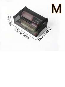 Transparent Mesh Cosmetic Bag, Makeup Bag, Cosmetic Storage Bag, Portable Storage Bag, Toiletry Bag, Large Capacity Travel Toiletry Bag, Cosmetic Storage Bag, Back To School Storage Bag, Skincare Bag, Cosmetic Storage Bag - Black - View 8