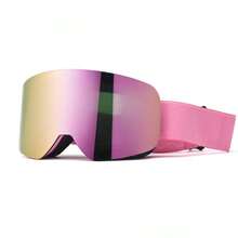 成人滑雪镜（1副），双层防雾镜片，无框广角滑雪镜，冬季户外运动防护眼镜，雪地摩托护目镜，舒适柔软泡沫，防滑镜带 - 彩色 - 查看 15