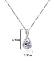 1pc Elegant 925 Sterling Silver 1 Carat 6.5mm Moissanite Pendant Necklace, Suitable For Women's Daily Wear, Wedding, Eternal, Valentine's Day, Mother's Day, Luxury Fashion Jewelry Gift