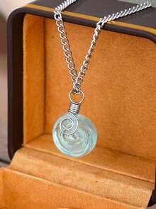 1PC Fashion Creative Spiral Coil Pendant Necklace, Women's Everyday Accessory, Beach Vacation Travel Jewelry, Gift - Necklace - View 4