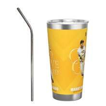 304 Stainless Steel Double Silver Edge Vacuum Insulated Drum 340g - Reusable Travel Cup With Stainless Steel Straw - This Is A Stainless Steel Water Cup About The Manny Machado Theme - Leak Proof, Sweat Proof, Can Maintain Hot And Cold Temperatures For Hours, Frees Of Bisphenol A, Suitable For Car Cup Holders, Very Suitable For Match Days, Sports Events, Commuting, Office Rest And Outdoor Activities, Durable Double Wall Structure Fashionable Fan Gift - Silver - View 1