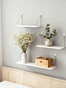 1 件简约白色悬挂式壁挂厨房收纳架，兼具客厅和卧室墙面装饰和收纳功能，大容量壁挂式收纳板，多场景收纳架，适用于客厅和卧室装饰，壁挂式收纳架