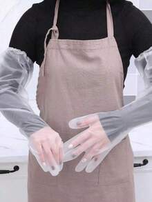 10/30pcs CPE Long-Arm Household Gloves For Kitchen Dishwashing, Vegetable Washing And Cleaning, Thickened, Lengthened, Elastic Mouth, Waterproof And Oilproof,Kitchen,Bathroom,Home,Household Supplies
