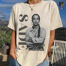 Sade Retro Vintage Shirt Retro Sade Shirt Sade Concert Shirt Sade Adu Pop Music Tour 2024 Shirt Sade Gift Unisex Shirt - 白色 - 查看 1