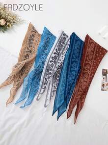 FADZOYLE 1pc Colorful Paisley Print Scarf Headscarf For Women, Warm Headwrap For Daily Wear, Abaya Headscarf, Decor For Dresses, Parties, Travels, Gifts - Multicolor - View 2