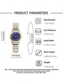 2只情侣石英表，男女款式，多种颜色可选，时尚奢华，适合作为生日、情人节、感恩节礼物（不含礼盒） - 彩色 - 查看 6