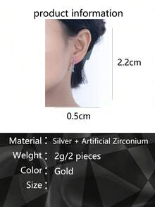 一对简约红锆石水滴耳环