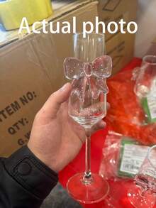 1pc Elegant Bow Tie Pink Wine Glass, Creative High-End Drinking Cup Suitable For Party, Restaurant, Bar, Cafe, Dessert Shop, Wedding, Bridal Shower And Other Occasions - Multicolor - View 11