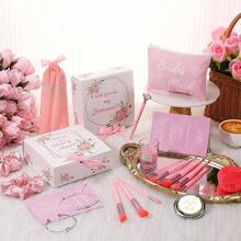 88 Pcs Bridesmaid Proposal Gifts Bridesmaid Box Set Maid Of Include Box Candle Invited Cards Scrunchies Hair Elastics Ties Knotted Bracelets Pens Blue - 粉紅色 + 清新 - 查看 6
