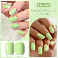 MEET ACROSS 6pcs Macaron Color Gel Nail Polish Set, Suitable For Spring & Summer, Pink & Blue Solid Color Nail Polish Set, 7ml Semi-Permanent Soak-Off UV LED Nail Lacquer, Nail Art DIY Home & Salon Use - Multicolor - View 6