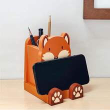 I'm Solid Wood Multipurpose Eyeglass Phone Pen & Pencil Holder Stand Stationery Desk Box Organizer Accessories Decor, Cute Home Office Desktop Decoration Birthday Graduation Gifts Fox Gifts (Fox) - Fox - 查看 6