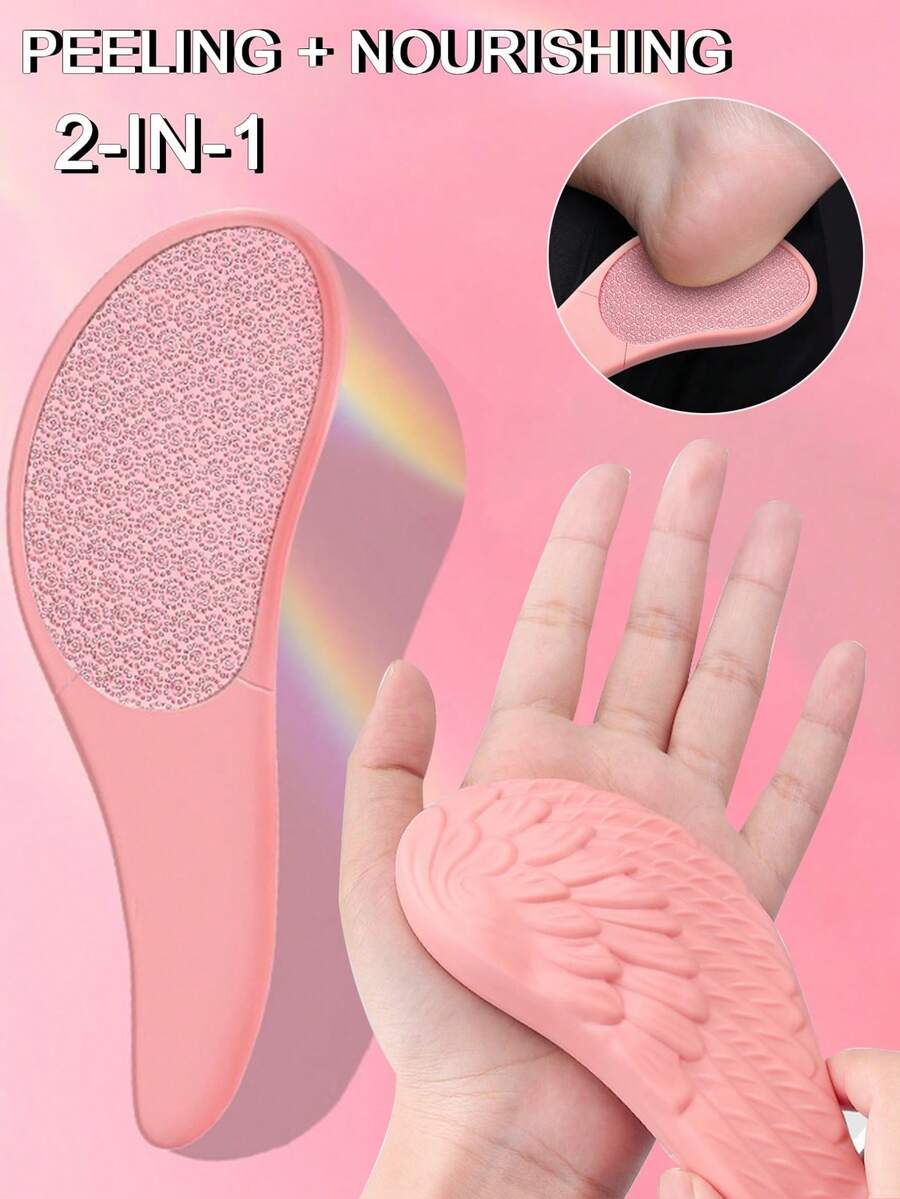 The Multifunctional Foot Care Tools Include The Foot Grinder, Dead Skin Remover, Heel Scrubber, Sole Skin Remover, Foot Scrub Board, Foot Trimmer, Callus Scraper, Polishing Tool, And Pumice Stone.Nail Supplies Nail Art Design DIY Decoration For Women Beauty Gift - Pink - View 1