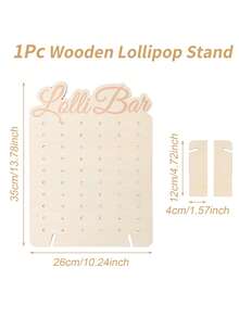 1个26*35厘米木制棒棒糖展示架，可重复使用，适用于婴儿派对、糖果/甜点展示、一周岁生日派对装饰、家用甜甜圈展示、派对食品托盘、棒棒糖架、性别揭晓派对装饰、新娘/婴儿派对桌面装饰、婴儿派对礼物、性别揭晓派对用品、派对甜点桌、婴儿派对装饰 - 原木色 - 查看 10