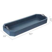 CYPNMyGift - Bandeja de Inodoro Moderna de 16 Pulgadas Color Azul para Lavabo de baño Organizador Octogonal de Madera Maciza con Asas de Metal Doradas decoración del hogar Almacenamiento de CambiadorFashion