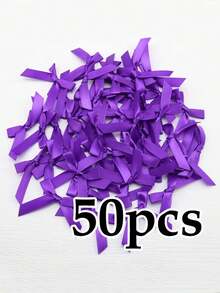 50pcs Gender Reveal Party Decorations Bows, DIY Candy Box Gift Box Decor Ribbons For Girls & Boys - Multicolor - View 5