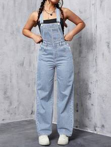 Women's Jeans, Y2K Style Overalls, Jumpsuits, Cargo Pants, Waist-Cinching And Hip-Lifting, Loose And Slimming, Suitable For All Seasons, Multiple Pockets And Simple Style Design, Perfect For Outdoor Wear, Cocktail Parties, Parties, Christmas, Nightclubs, Banquets, Film Festivals, Cinemas, Balls, Cocktail Parties, Bars, Weddings, Graduation Ceremonies, Homecoming, Birthday Parties, Rebellious Girls Festival-Themed Parties, Outdoor Outfits, Streetwear, Fashion Shows, Dates, Working Outside, Country-Style Women's Clothing, The Best Women For Going Out, Ladies' Vacation Clothing, Pantalón Jean Mujer,Women Clothes,Jeans Para Mujer,Pantalones De Mujer Jean,Ropa De Mujer,Tall Jeans Women,Y2k Clothes,Going Out Outfits,Holiday Outfits For Women,Vacation Outfits Women,Club Outfits For Women,New Years Outfit Women,Holiday Outfits For Women - Light Wash - View 5