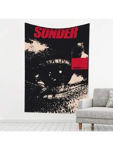 Sonder Poster With Abstract Art And Figure Print Tapestry, Suitable For Living Room, Bedroom, Office, Vertical Wall Decor, No Power Needed, Home Decoration Tapestry/Room, Decorative Wall Hanging - 彩色 - 查看 2