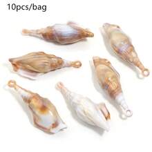 10-100pcs Acrylic Natural Beach Spiral Seashell Charm - Seashell Loose Pendant For Summer DIY Earrings, Bracelets, Necklaces, Jewelry Making Accessories - Seashell Pendant - View 27