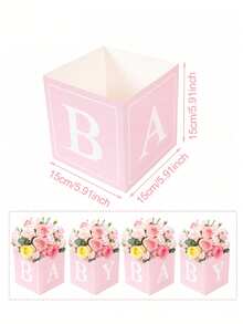 Bộ 8 món/4 món/2 món đồ trang trí trung tâm bàn tiệc mừng em bé, đồ trang trí hình khối em bé, hộp hoa em bé để trang trí bàn ăn, hộp bóng bay màu hồng có chữ cái, thích hợp cho tiệc rửa tội bé trai và bé gái, tiệc rửa tội, tiệc tiết lộ giới tính, trang trí hoa và bàn, tiệc kỷ niệm, tiệc sinh nhật, tiệc cô dâu, tiệc độc thân, tiệc công chúa. - Nhiều màu - Xem 3