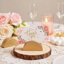 Table Number Stands, 36 PCS Table Number Holders, Place Card Holders Golden Wooden Semicircular Design Modern Card Holders Offices, Restaurants, Wedding, Birthday PartiesGold - Vàng - Xem 5