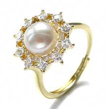 Da'ra 7-8mm Freshwater Pearl, 925 Silver Mini Sun Open Ring, Lustrous Pearl Embedded In Radiant Center, Expandable Floral Silver Band, Adjustable Fit. The Moment The Pearl Touches Skin, The Warm Luster Spreads With The Light, Like Capturing Sunshine On Your Fingertips. Comes With A Custom Gift Box, Unwrapping Is A Healing Ritual, Wear It To Enhance Your Elegance, Gift It To Express Your Affection, Each One Is A Unique Token Of Tenderness. - White - View 1