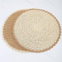 1/4/6/12 件装波西米亚风纸质圆形餐垫，波浪蕾丝边，防滑耐热，适用于餐桌，适合日常、节日、家庭聚会、圣诞派对、餐桌、咖啡桌、家居装饰，四季皆宜（注意：餐垫材质为纸，不可水洗）