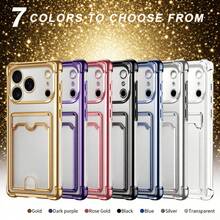 Hadaasi 1个黑色电镀四角卡包钱包，带卡槽和透明窗口；奢华6D电镀边框全包覆软硅胶透明手机壳，适用于苹果17 Pro/17 Pro Max/17 Air/17和三星Galaxy S26 Ultra/S26 Plus/S26/S26 Edge/S25 Ultra/S25 Plus/S25/S25 Edge/S25 FE/S24 Ultra/S24 Plus/S24/S23 Ultra和红米手机。 - 黑色 - 查看 10