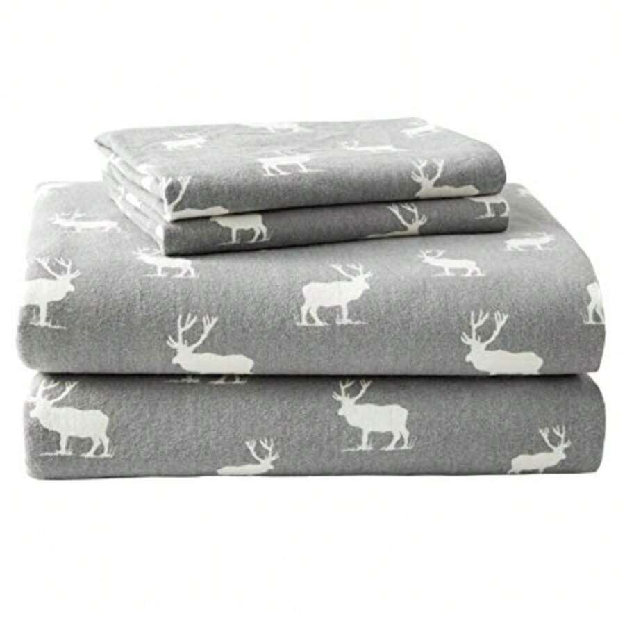CYPNJuego de sabanas de Franela Eddie Bauer Elk Grove Cabaña Gris Queen 1Fashion - Reina - Ver 1
