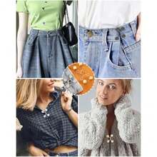 CYPN8 Botones Ajustables Para Jeans Conjunto de 4 Estilos en Metal Dorado Plateado Negro y Bronce Solucion para Ajustar Pantalones y Faldas Sin Costura Ideal para Viajes y Cambios de PesoFashion - Oro plata arma bronce - Ver 8