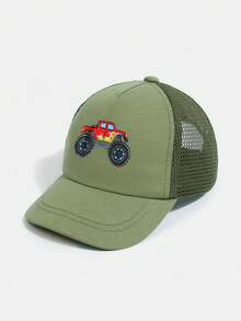 1pc Monster Truck & Tractor Print Kids Mesh Cap, Unisex, Suitable For Back To School, Casual Outdoor Wear - 1PC - View 16
