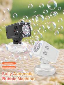 Children's Fun Lighted Fully Automatic Bubble Machine Toy - Summer Water Play Bubble Machine With Adjustable Angle (No Battery, No Bubble Water)