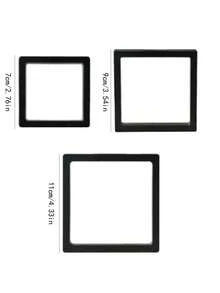 10pcs Black 3D Floating Display Cases - Anti-Oxidation & Dustproof Jewelry Boxes For Earrings, Necklaces, Coins & Pins - Transparent Plastic Organizer With Hinged Lids