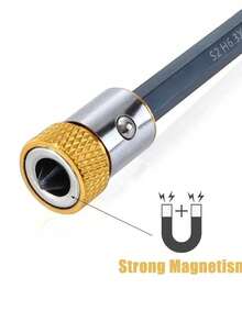 1/3 Piecesuniversal Anti-Slip Alloy Magnetic Screwdriver Bit Holder With Blue, Yellow, And Red Magnetic Rings, Tool Accessories - Multicolor - View 4