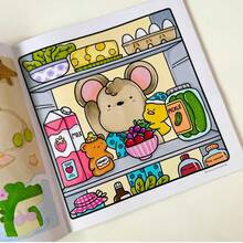 46 Pages - 220g, Cute Chef Hat Puppy Coloring Book, Adorable Healing Style, Chef Hat Puppy Elements, White & Red Color Scheme, With Brim Details, Relaxing Doodle, Stress Relief Coloring, Suitable For Stationery, School Supplies, Great Gift For Girls, Valentine's Day, New Year - COZY FRIENDS - View 7