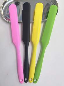 Silicone Jar Scraper Spatulas, Heat Resistant Cake Cream Peanut Butter Spatulas Mixing Batter Scraper, Nonstick Bread Spatula Rubber Kitchen Jar Blenders Scraper Long - Multicolor - View 8