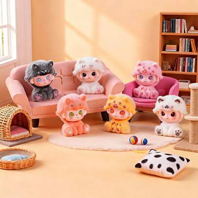 New Cute Sitting Cat Flocked Flocked Resin Crafts Decorative Creative Figurine Desktop Ornament, Gift, Holiday Gift, Birthday Gift, Perfect Gift